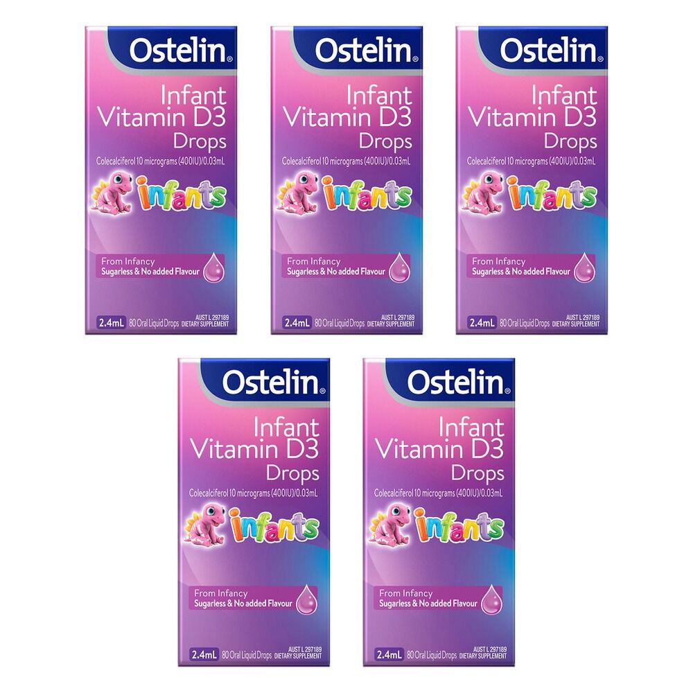 Ostelin Infant Vitamin D3 Drops 2.4mL Pack of 5
