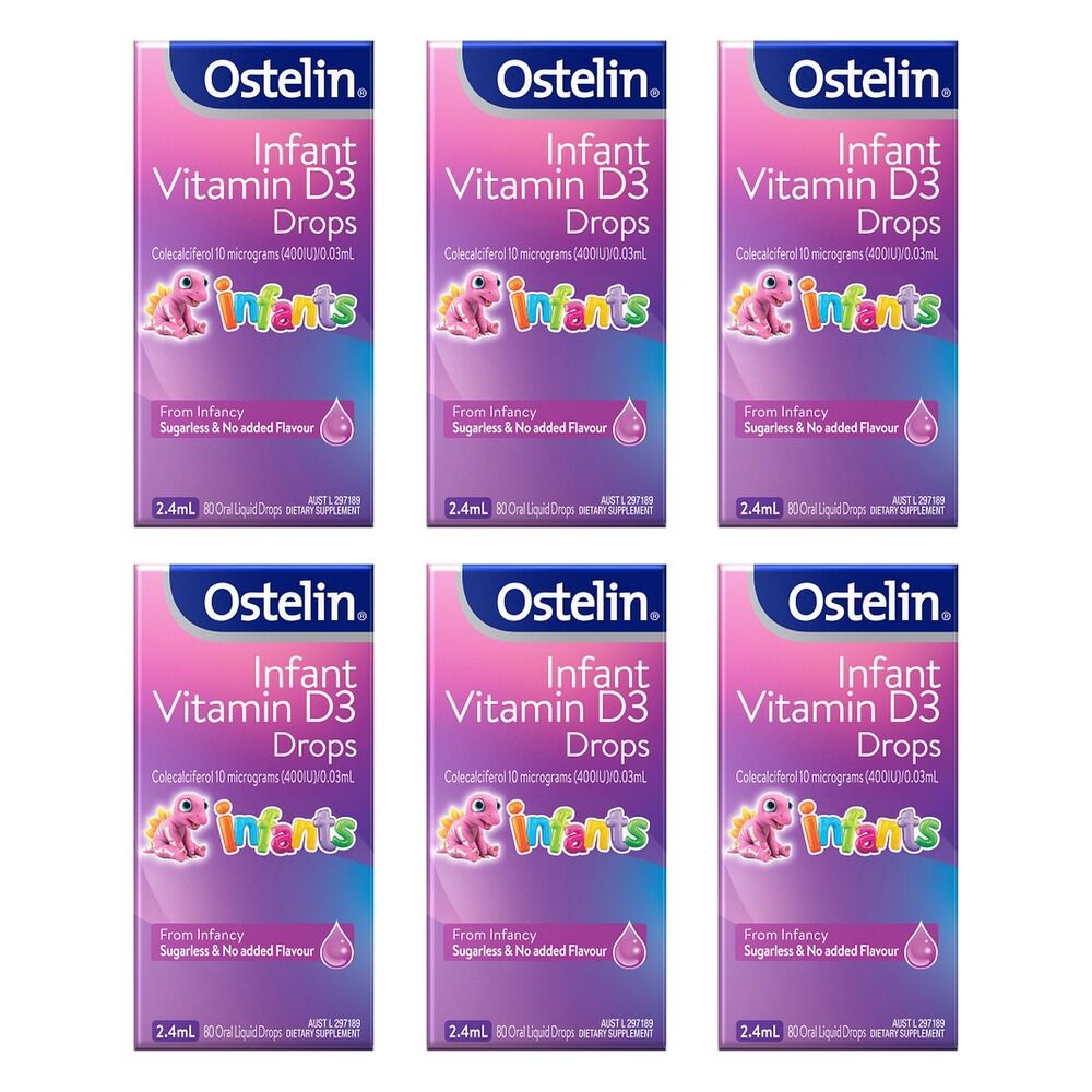 Ostelin Infant Vitamin D3 Drops 2.4mL Pack of 6