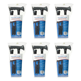 SurgiPack Aluminium Folding Walking Stick Black Pack of 6
