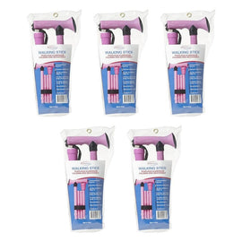 SurgiPack Aluminium Folding Walking Stick Pink Pack of 5