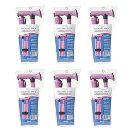 SurgiPack Aluminium Folding Walking Stick Pink Pack of 6