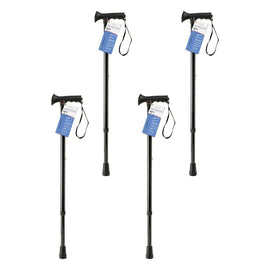 SurgiPack Aluminium Adjustable Walking Stick Black Pack of 4
