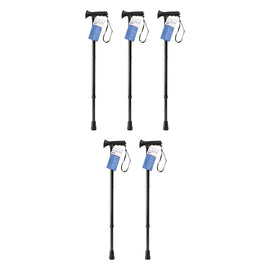 SurgiPack Aluminium Adjustable Walking Stick Black Pack of 5