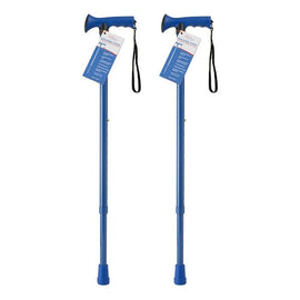 SurgiPack Aluminium Adjustable Walking Stick Blue Pack of 2