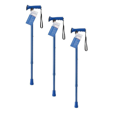 SurgiPack Aluminium Adjustable Walking Stick Blue Pack of 3