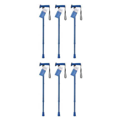 SurgiPack Aluminium Adjustable Walking Stick Blue Pack of 6