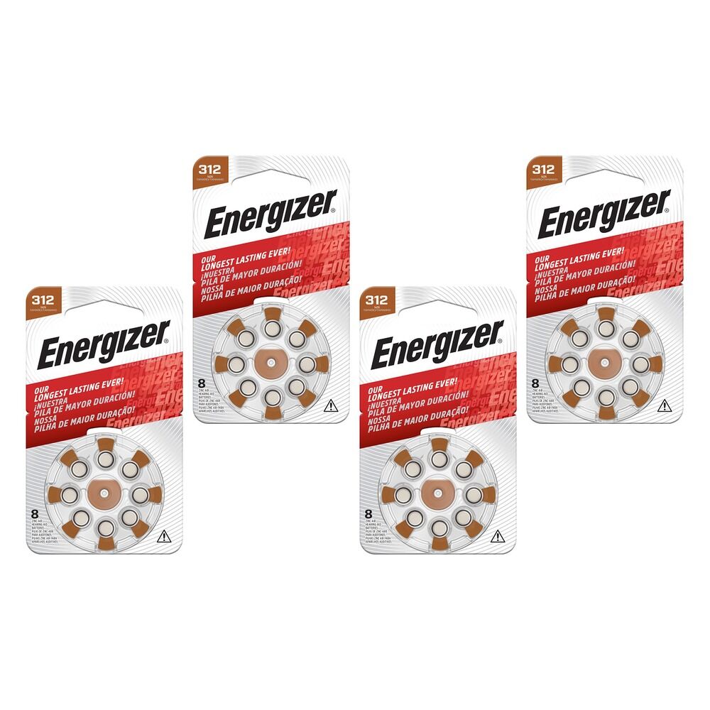 Energizer Hearing Aid S2312 Batteries 8 Pack Bundle of 4