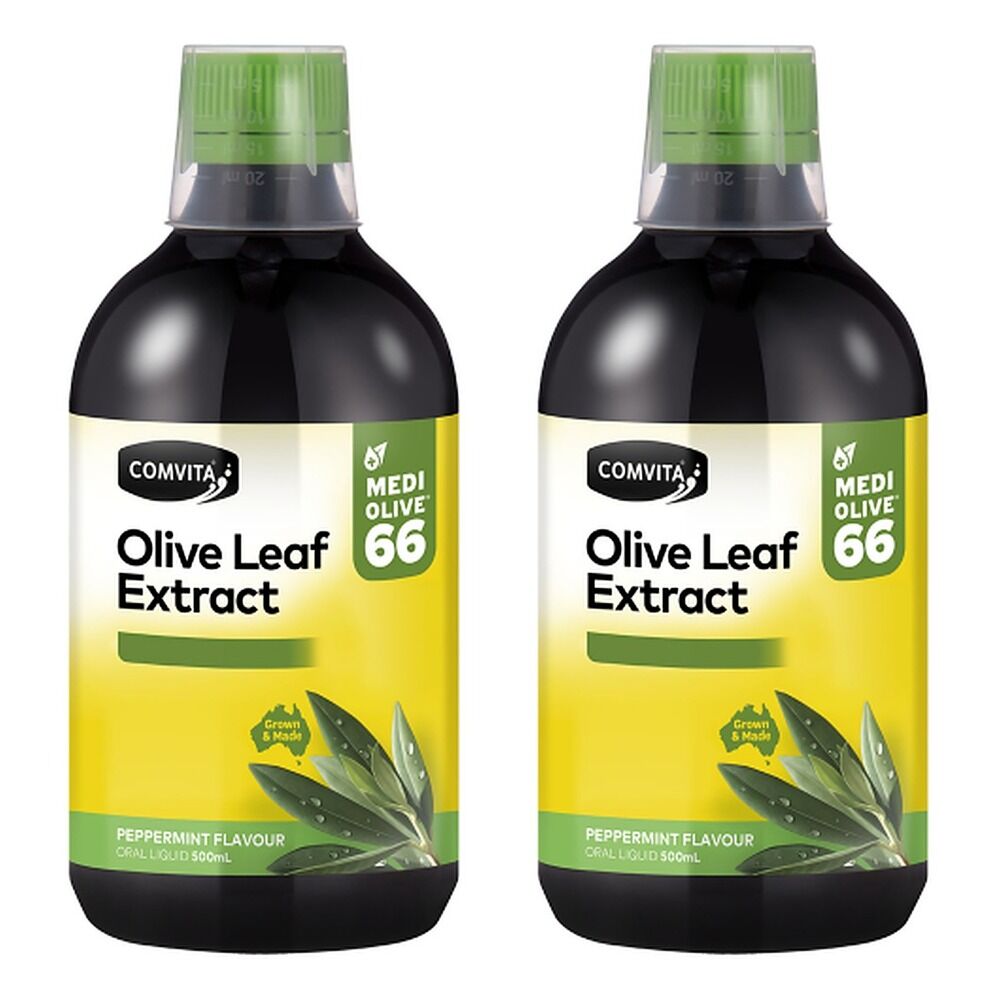Comvita Fresh Picked Olive Leaf Extract Peppermint 500mL Pack of 2