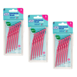 TEPE Interdental Brush Angle Pink Pack (ISO 0) 6 Pack Bundle of 3