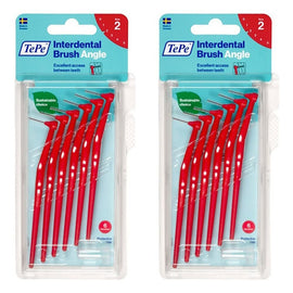 TEPE Interdental Brush Angle Red Pack (ISO 2) 6 Pack Bundle of 2