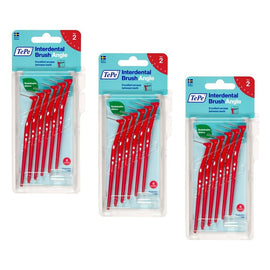 TEPE Interdental Brush Angle Red Pack (ISO 2) 6 Pack Bundle of 3