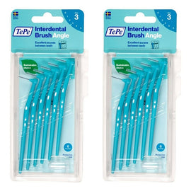 TEPE Interdental Brush Angle Blue Pack (ISO 3) 6 Pack Bundle of 2