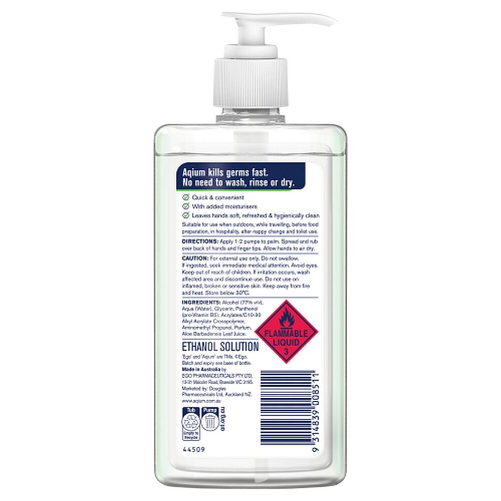 Ego Aqium with Aloe Antibacterial Hand Sanitiser 375mL