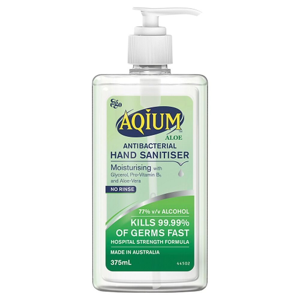 Ego Aqium with Aloe Antibacterial Hand Sanitiser 375mL