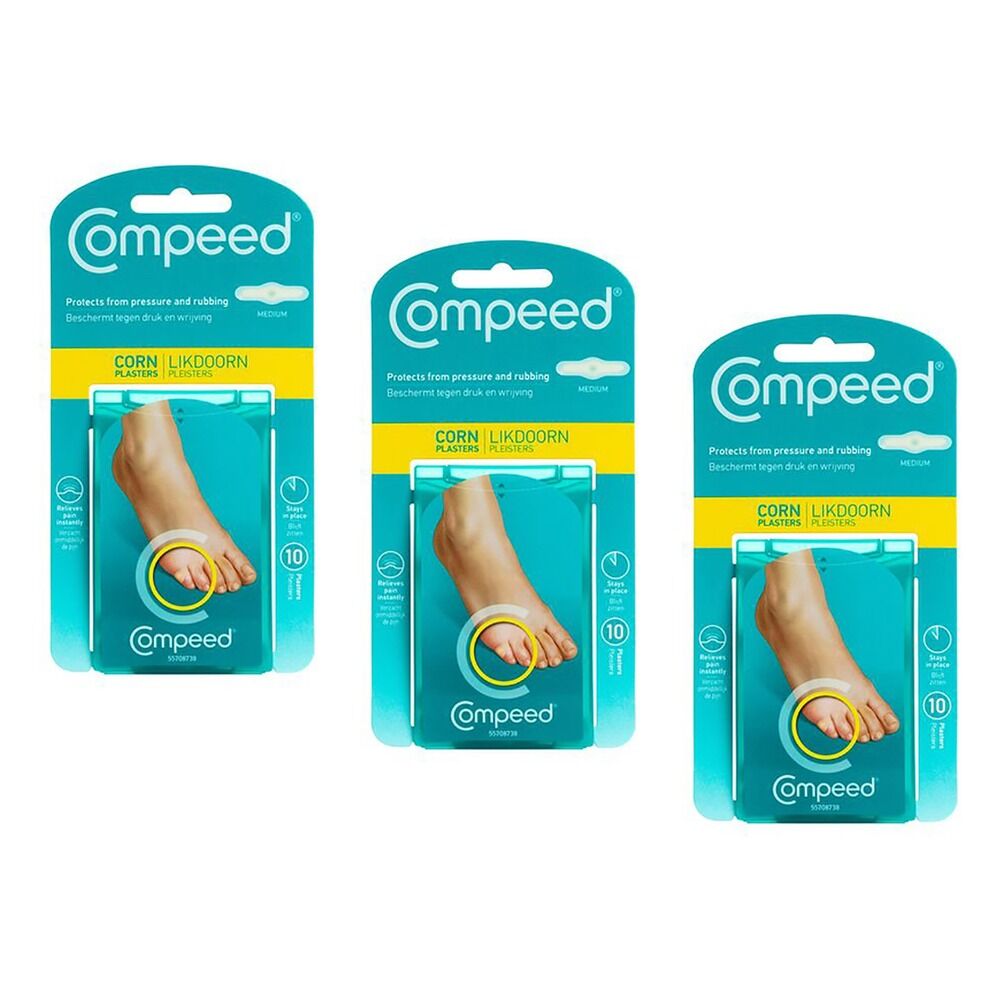 Compeed Corn Plasters Medium 10 Pack Bundle of 3