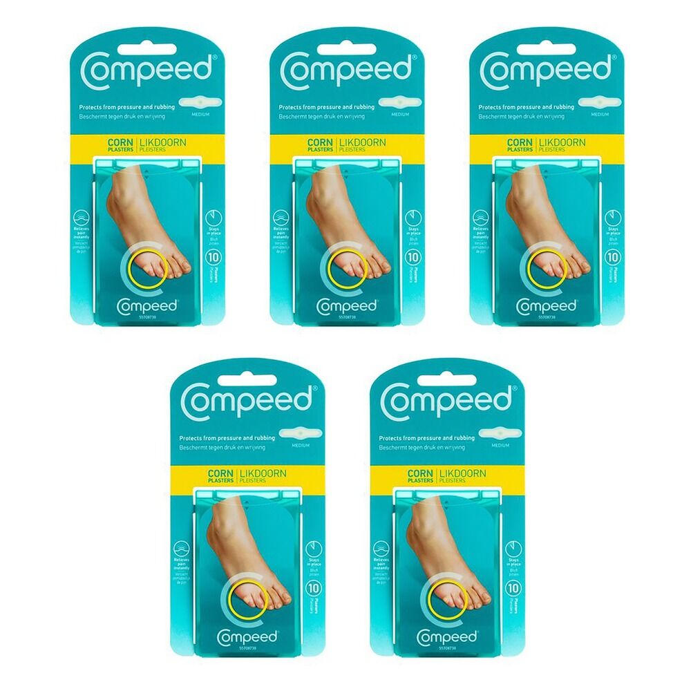 Compeed Corn Plasters Medium 10 Pack Bundle of 5