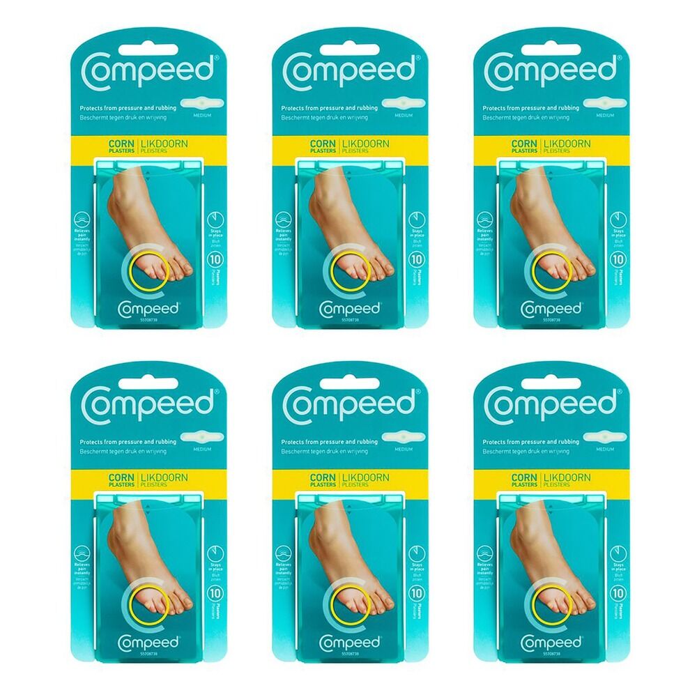 Compeed Corn Plasters Medium 10 Pack Bundle of 6