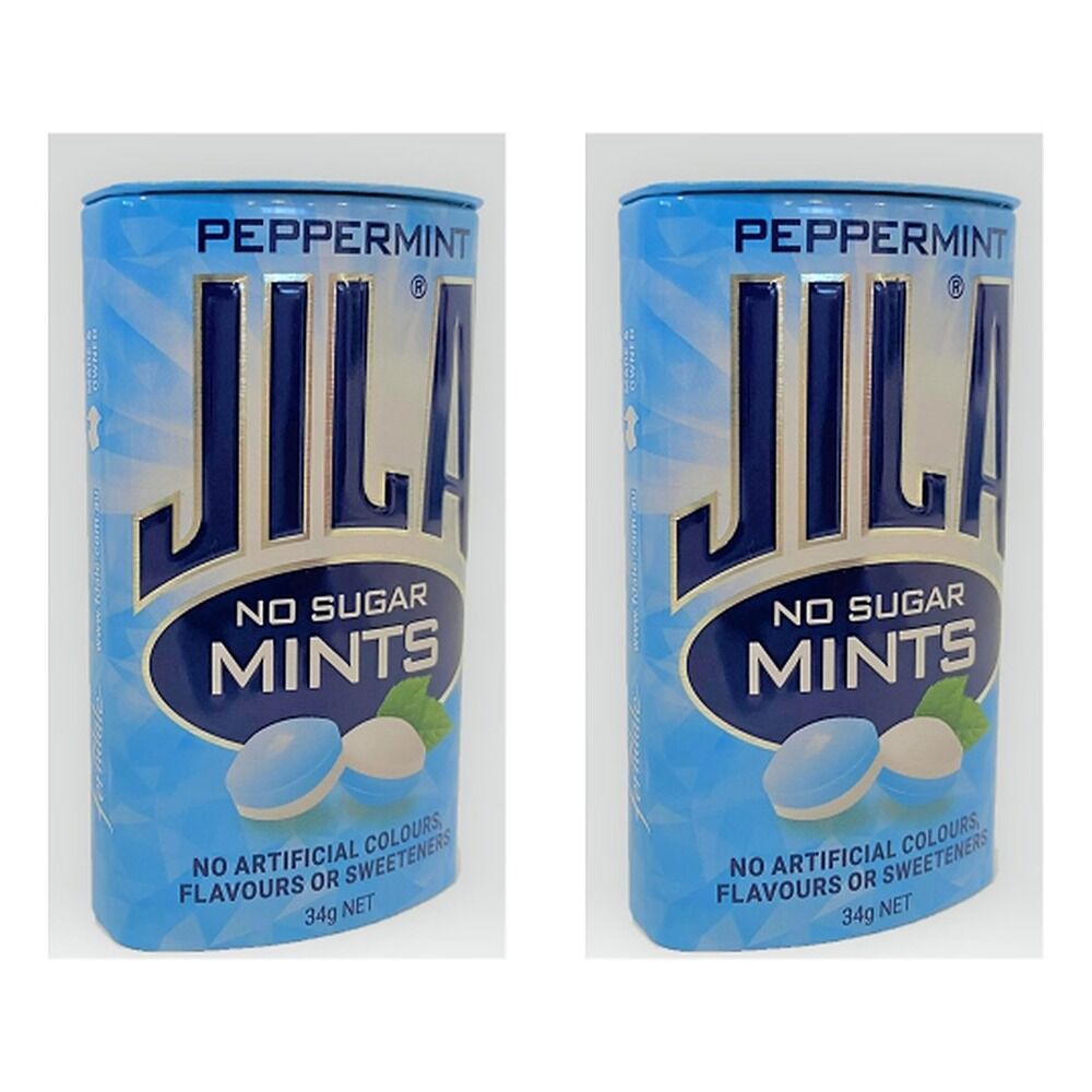 JILA Sugar Free Mints Peppermint 34g x 12 Bundle of 2
