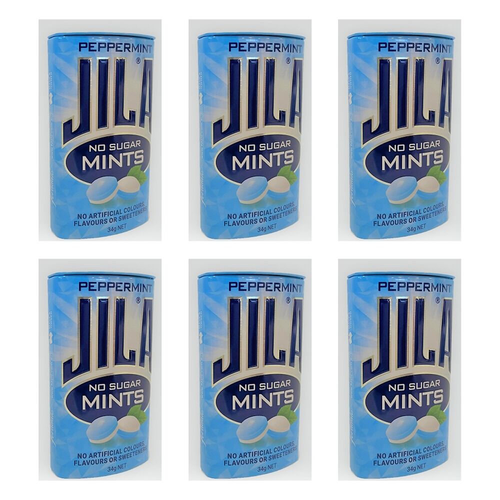 JILA Sugar Free Mints Peppermint 34g Pack of 6