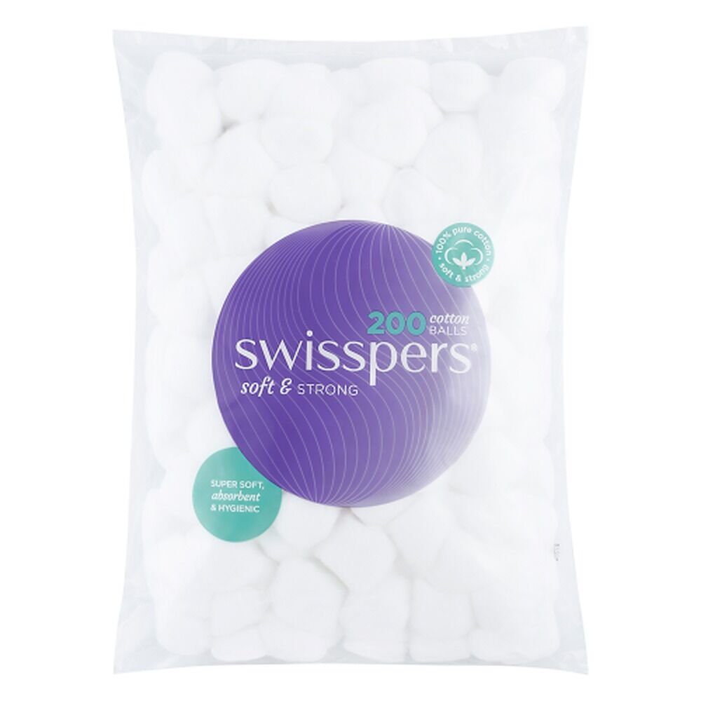 Swisspers Cotton Balls 200 Pack x 6