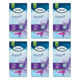 Tena Maxi Night Extra Long Length Pads 14 Pack x 3 Bundle of 6