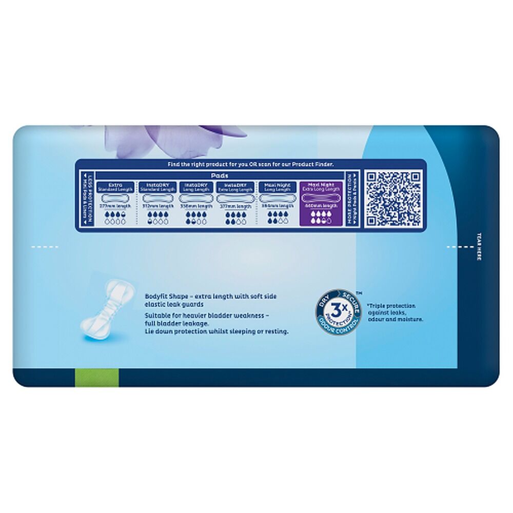 Tena Maxi Night Extra Long Length Pads 14 Pack x 3