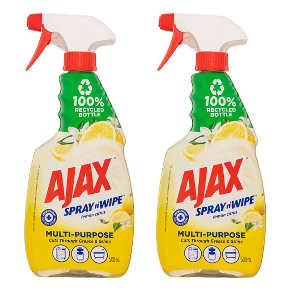 Ajax Spray n' Wipe Disinfectant Lemon 500mL x 10 Bundle of 2