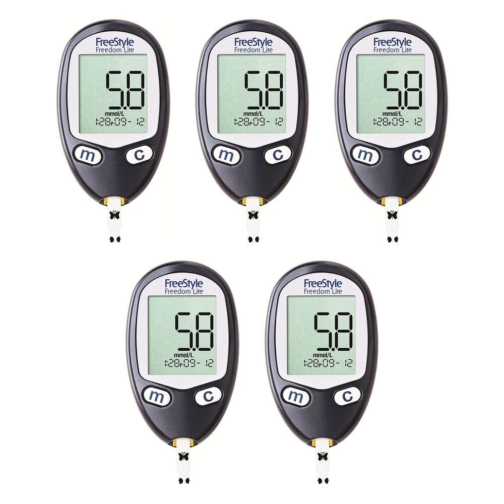 Abbott Freestyle Freedom Lite Blood Glucose Monitor Pack of 5