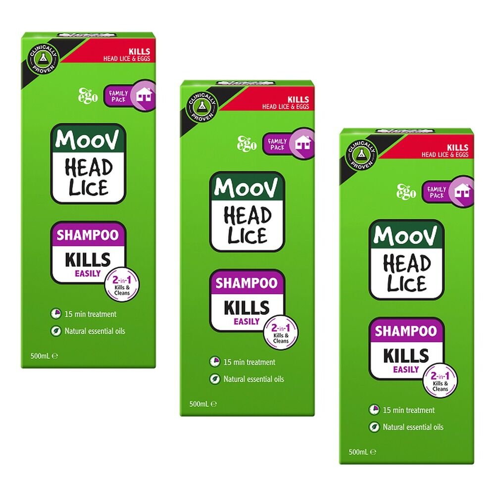 Ego Moov Head Lice Shampoo 500mL Pack of 3