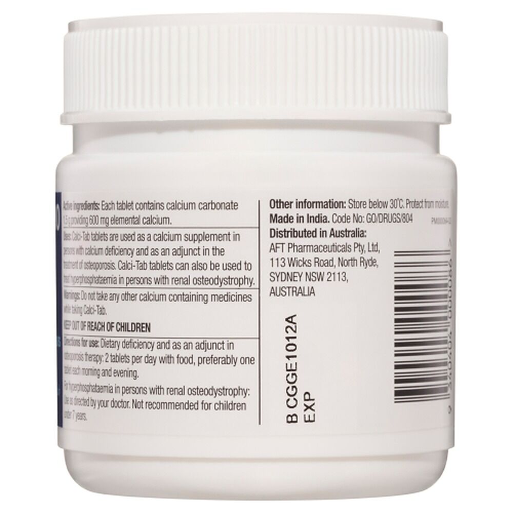 Calci-Tab 600mg 120 Tablets