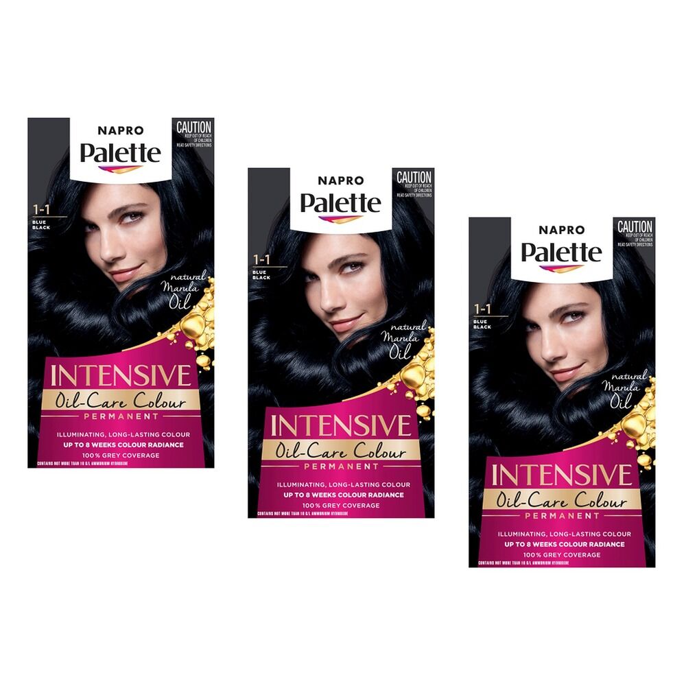 Napro Palette Permanent Creme Colour 1-1 Blue Black x 3 Bundle of 3