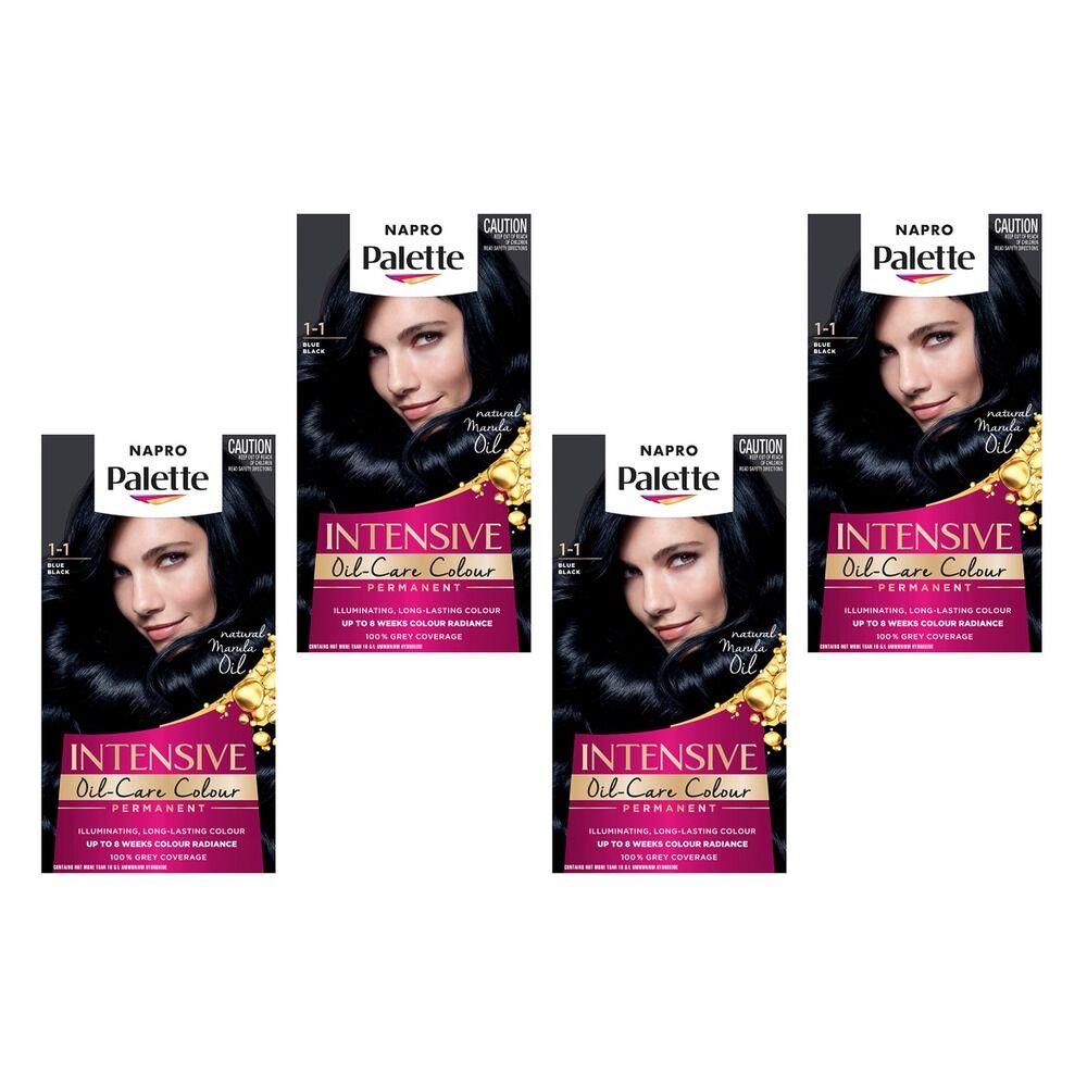 Napro Palette Permanent Creme Colour 1-1 Blue Black x 3 Bundle of 4