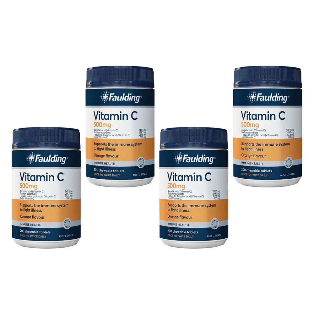 Faulding Vitamin C 500mg 200 Tablets Pack of 4