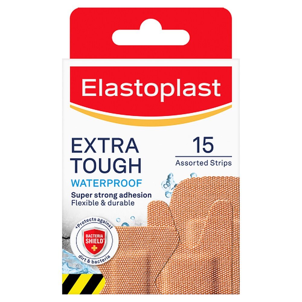 Elastoplast Extra Tough Waterproof Plasters Assorted 15 Pack