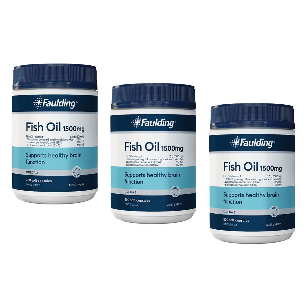 Faulding Fish Oil 1500mg 200 Capsules Pack of 3