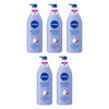 NIVEA Irresistibly Smooth Body Lotion, Long-Lasting Moisture, 400mL Pack of 5
