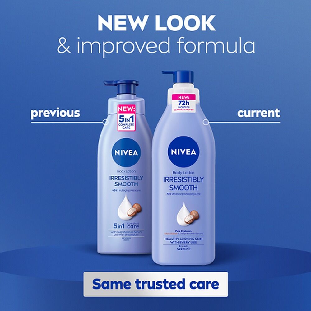 NIVEA Irresistibly Smooth Body Lotion, Long-Lasting Moisture, 400mL