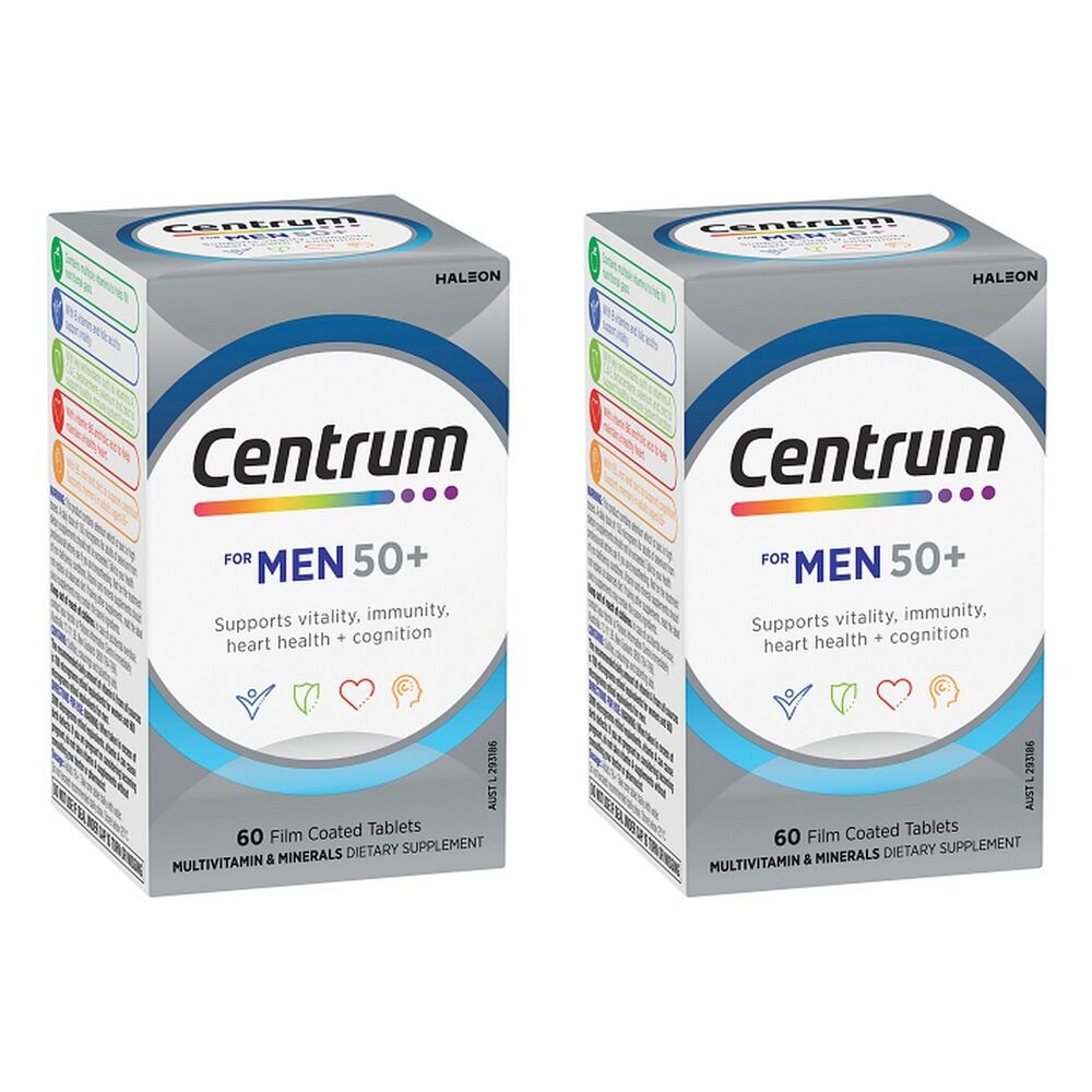 Centrum for Men 50+ 60 Tablets Pack of 2