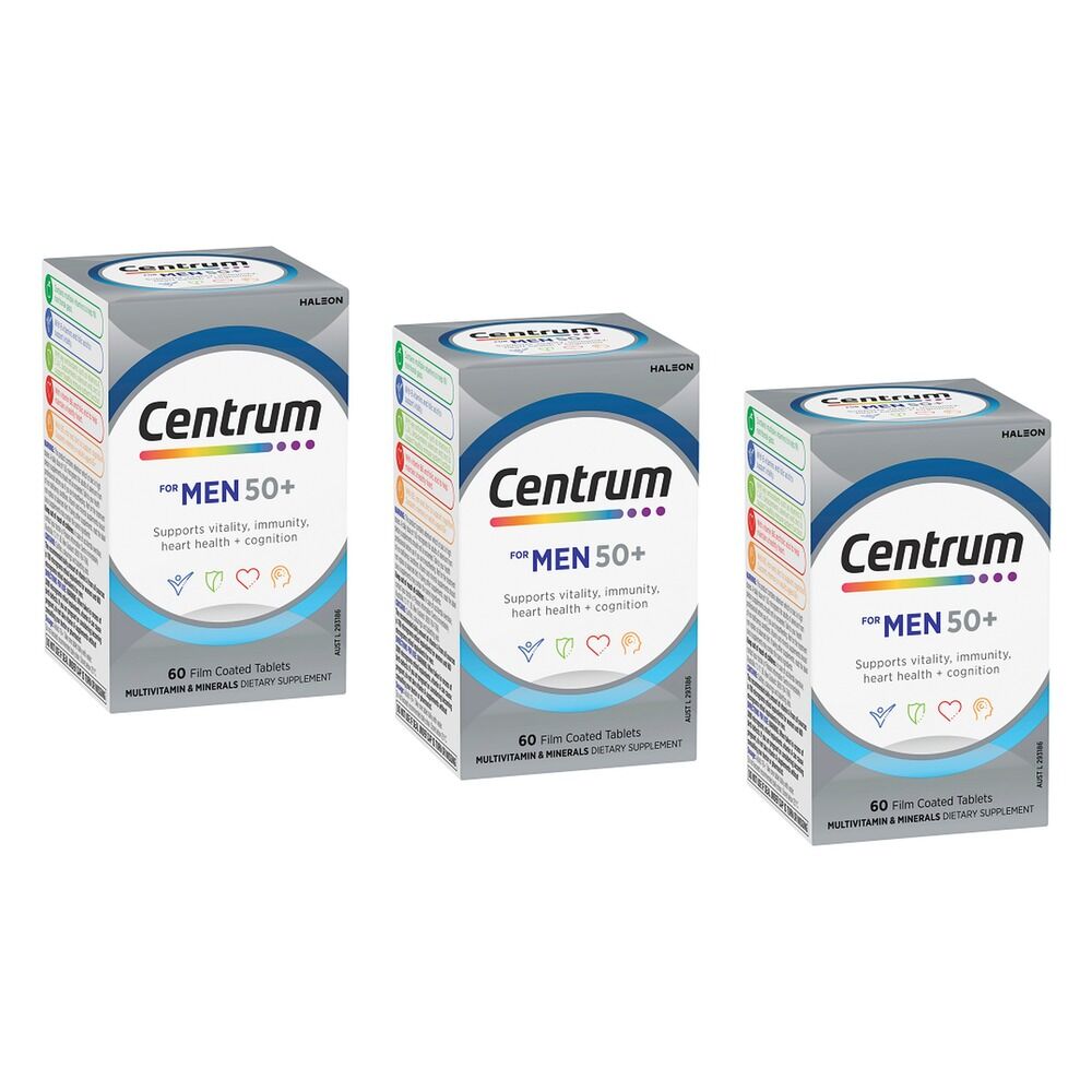 Centrum for Men 50+ 60 Tablets Pack of 3