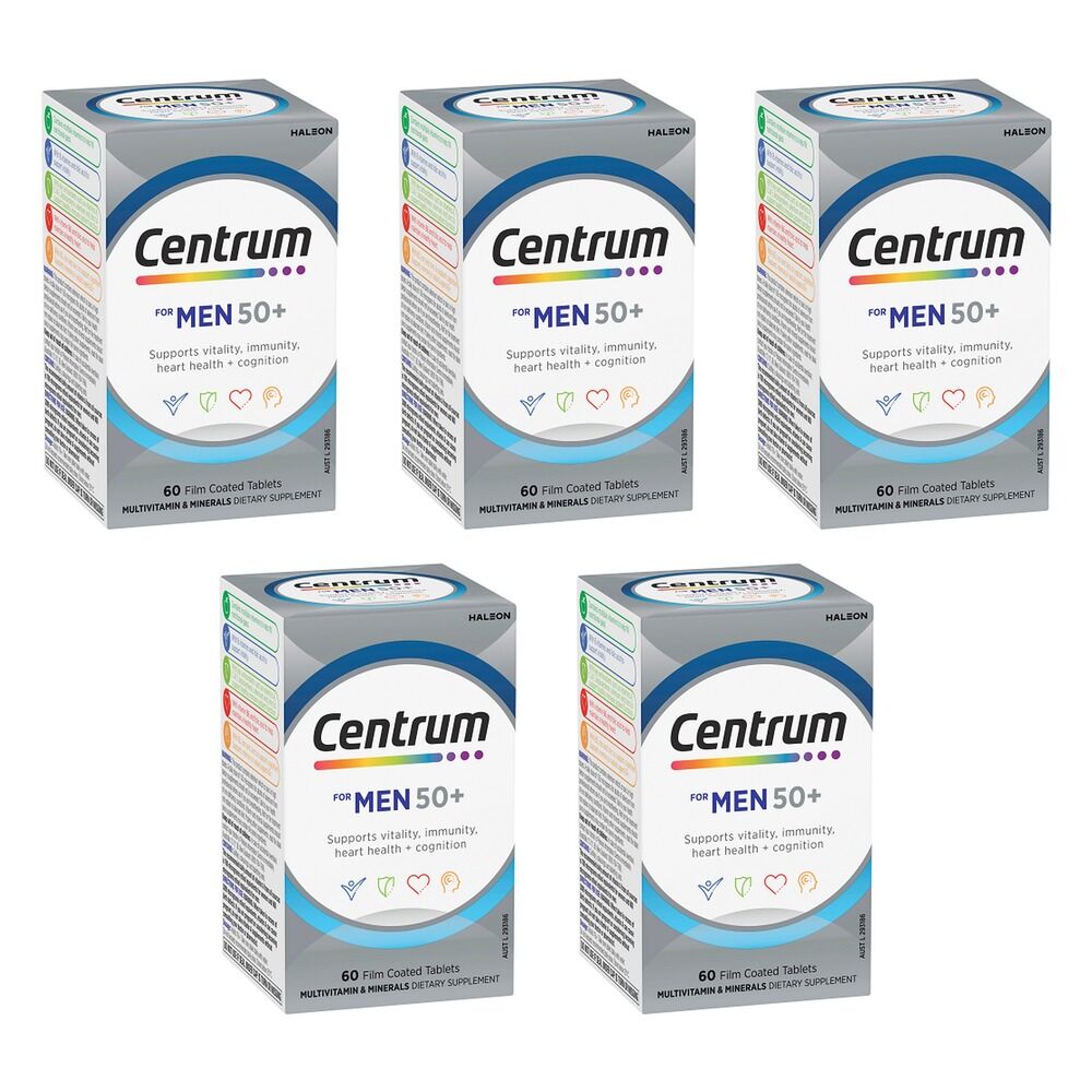 Centrum for Men 50+ 60 Tablets Pack of 5