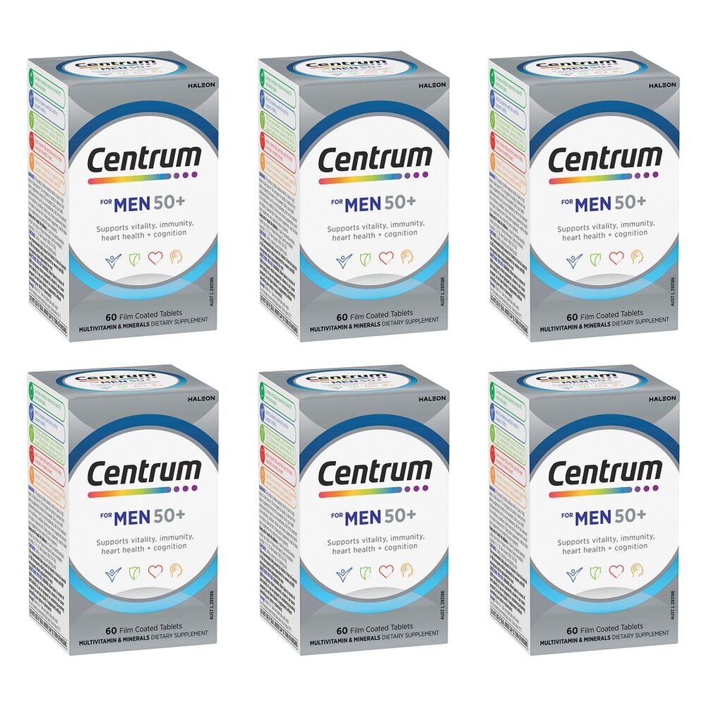 Centrum for Men 50+ 60 Tablets Pack of 6
