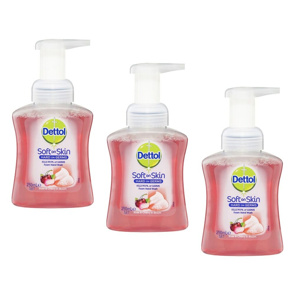 Dettol Foam Hand Wash Rose & Cherry in Bloom 250mL Pack of 3