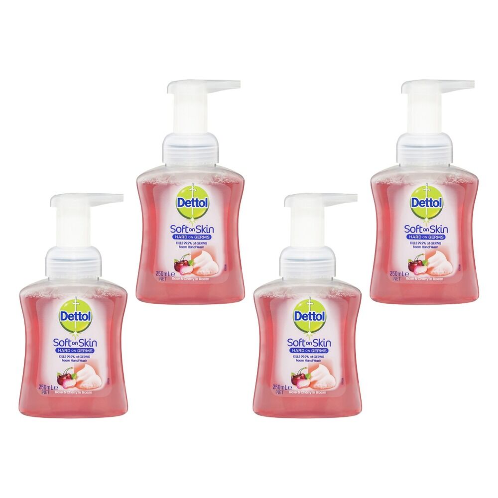 Dettol Foam Hand Wash Rose & Cherry in Bloom 250mL Pack of 4