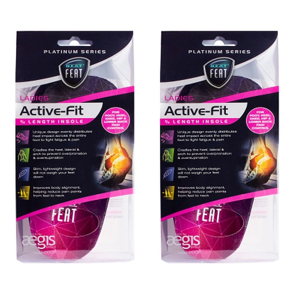 Neat Feat 3/4 Active Fit Insoles Large Women Pack of 2