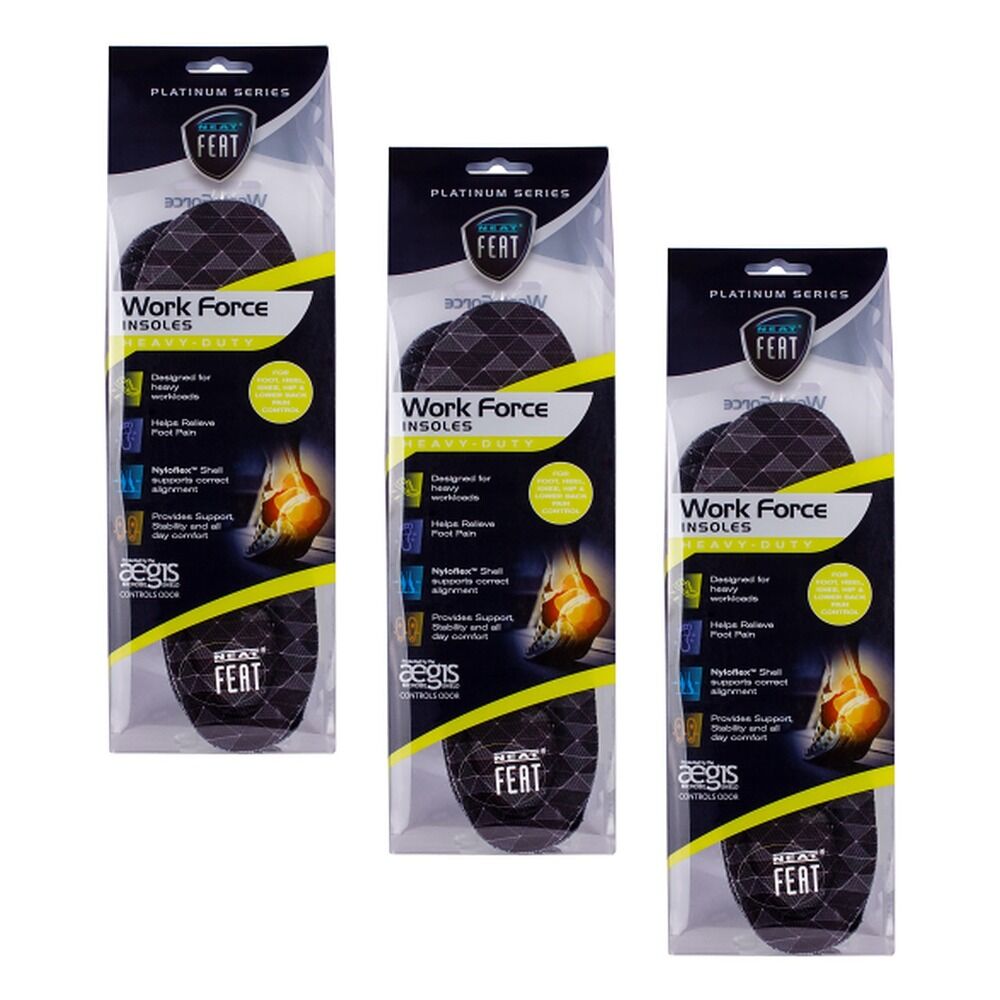 Neat Feat Work Force Insoles Large Pack of 3