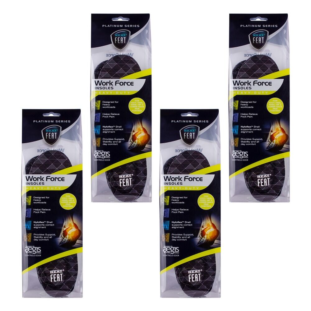 Neat Feat Work Force Insoles Large Pack of 4