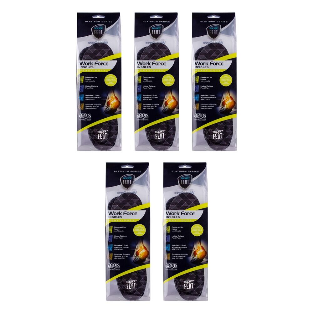 Neat Feat Work Force Insoles Large Pack of 5