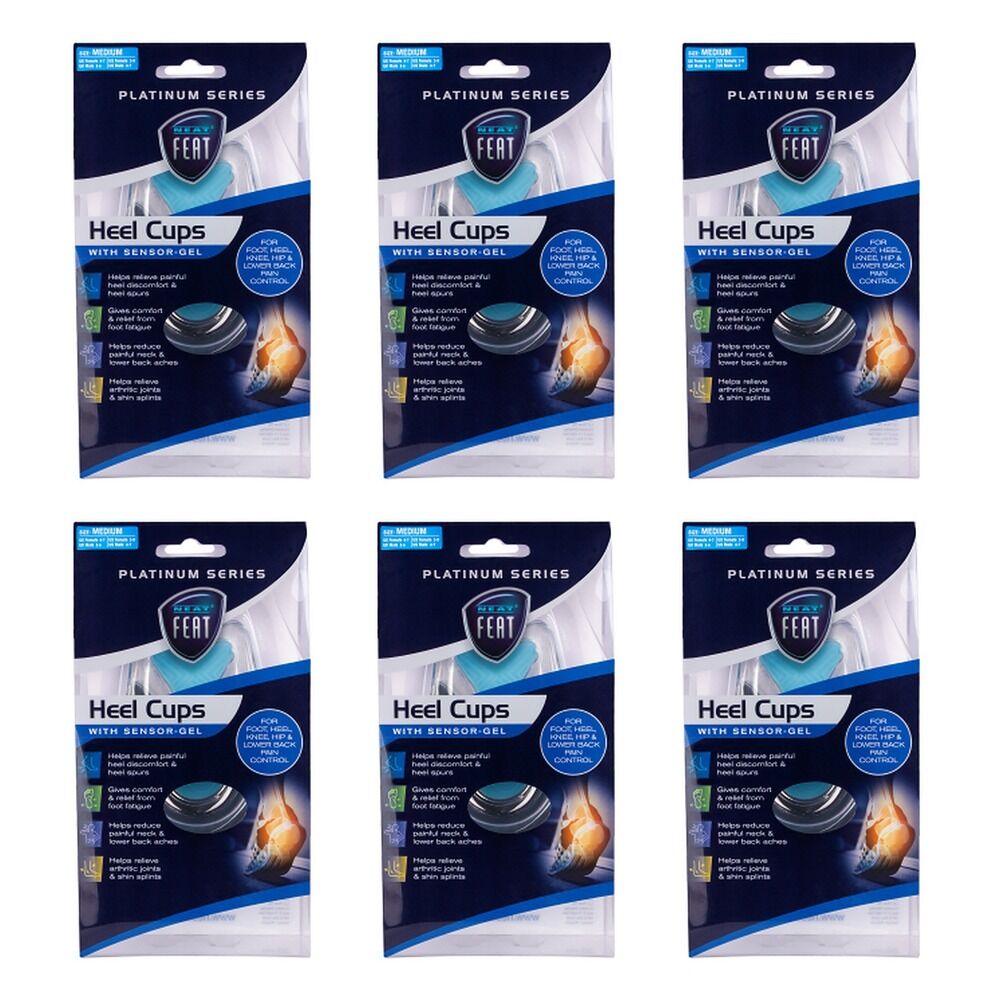 Neat Feat Gel Heel Cups Medium Pack of 6