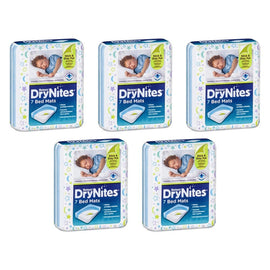 Huggies DryNites Bed Mats 7 Pack x 4 Bundle of 5