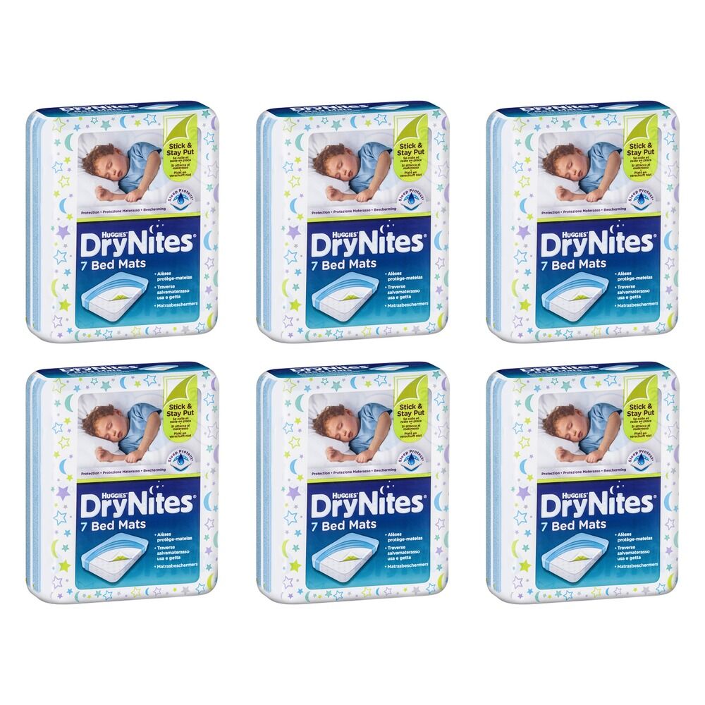 Huggies DryNites Bed Mats 7 Pack x 4 Bundle of 6